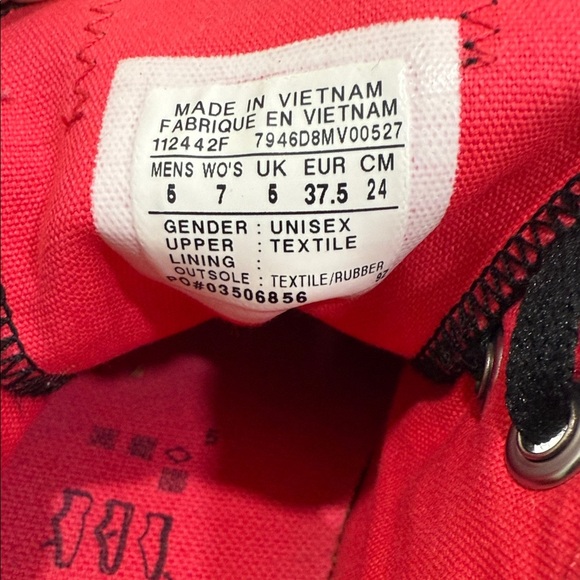 Converse Black Sneakers with Pink & White Star Design  (sz 7) - Picture 7 of 7